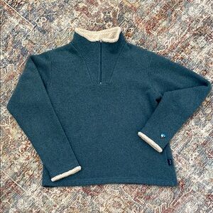Kuhl Alfpaca Teal Fleece Pullover -  1/4 zip